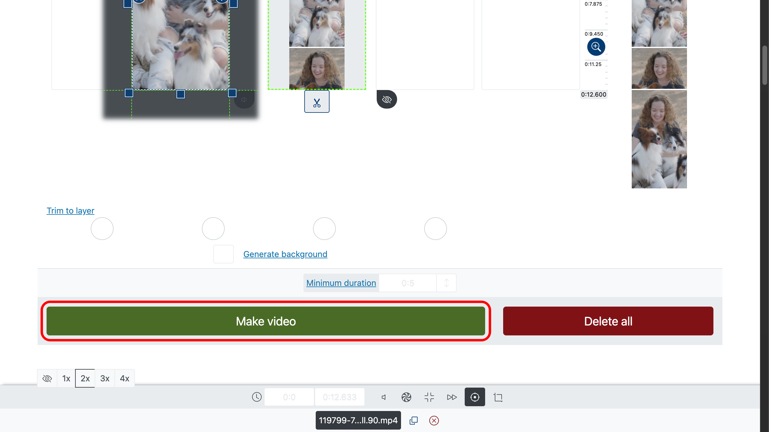 导出旋转后的视频